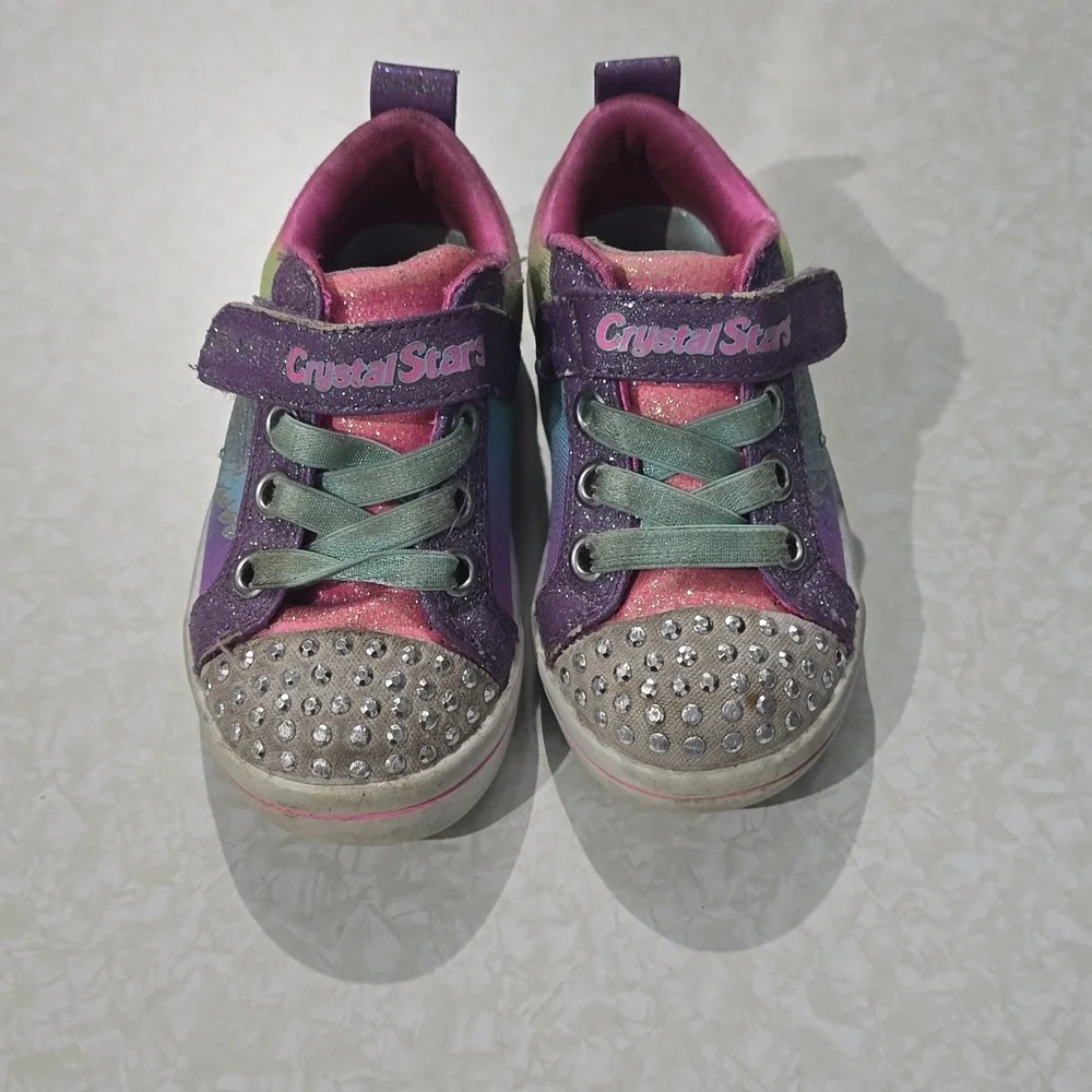 Skechers Crystal Stars Toddler Girl Light Up Sneakers Size 6